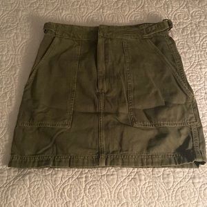 Free People Olive Denim Mini Skirt